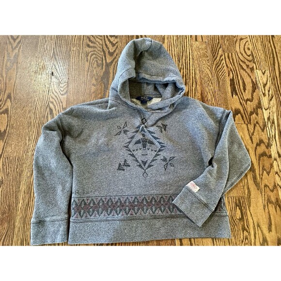 Polo Ralph Lauren Hoodie Youth L 12/14 Aztec Hoodie Sweater Boys Kid EUC Vtg
